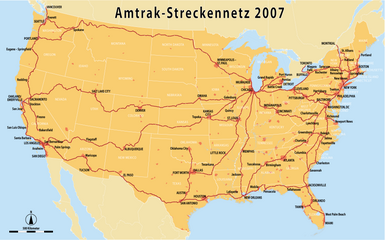 Karte des Amtrak-Streckennetzes