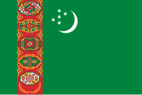 Zieloniutka flaga Turkmenistanu