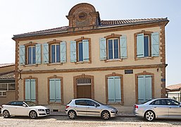 Pujaudran Town hall, Gers, France. The facade.