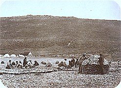 Cod preparation, French fishing station in Cape Rouge, Newfoundland, ca. 1857-1859.