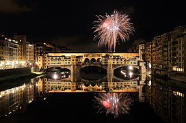 Ponte Vecchio at Night: Fireworks