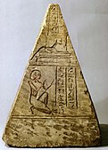 Pyramidion of Iufaa; 664–525 BC; painted limestone; height: 36 cm; Metropolitan Museum of Art (New York City)