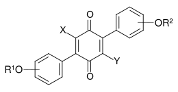 Allgemeine chemische Struktur von Terphenylchinonen