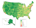 Population density map of USA (precision=county)