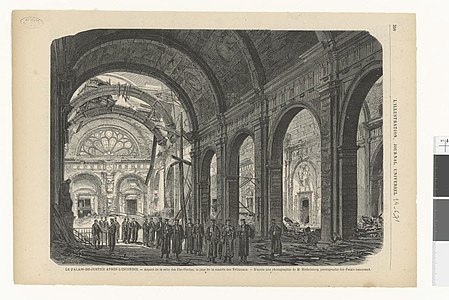 Main hallway after the fire set by Paris Commune