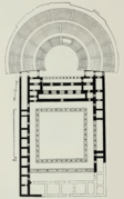 Plan du complexe du théâtre de Babylone, époque hellénistique.