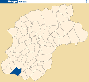 Localização no município de Braga