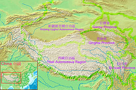 Tibet je na Tibetanski planoti, ki je najvišja regija na svetu