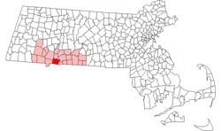 Location in Hampden County in Massachusetts