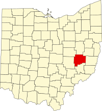 Map of Ohajo highlighting Guernsey County