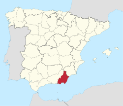 Map of Spain with highlighted