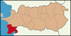 Map showing Didim District in Aydın Province