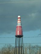 World's Largest Catsup Bottle water tower in Collinsville, Illinois (1949)