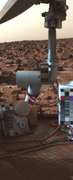 Viking lander took this picture of the Martian surface and analyzed the soil.