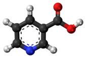 ▵ Molecuulmodel van nicotinezuur