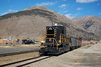 Maintenance of way train in Silverton on October 25, 2012