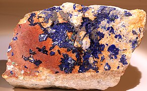 Azurite - mine de Cap Garonne - Var (12,5 × 6,5 cm).