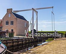 Drawbridge in the Weidestraat over the Westervaart in Hindeloopen (East side)