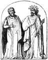 Deux druides (Autun : bas-relief par Bernard de Montfaucon)