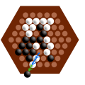 1. — C4B3* : Blanc éjecte une bille noire