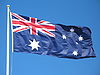 The Australian Flag at full mast.