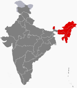 India nordorientale - Localizzazione