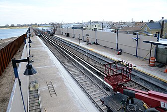 A view of the southern end of the station during the renovation of the line