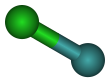 Ball-and-stick model of xenon monochloride