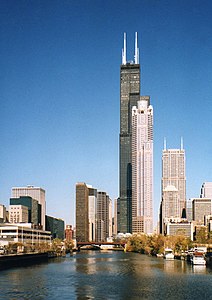 Vista sur desde el río Chicago.