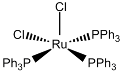 Dichlorotris(trifenielfosfien)ruthenium(II) is 'n voorkatalisator gebaseer op ruthenium.