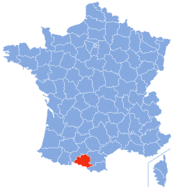 Location of Ariège in France