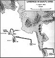 Map of U.S. Marine landings on Gavutu and Tanambogo.