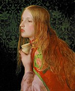 Maria Magdalena er ofte framstilt med rødt hår (1860), Anthony Frederick Augustus Sandys