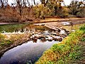 Modaumündung in den Altrhein bei Niedrigwasser