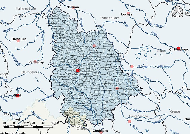 La Vienne est découpé en deux bassins DCE : Loire-Bretagne et Adour-Garonne.