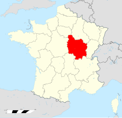 Localisacion de la Borgogne en France