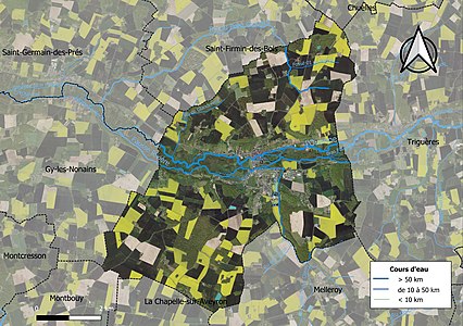 Carte orthophotographique de la commune en 2016.