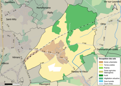 Carte des infrastructures et de l'occupation des sols en 2018 (CLC) de la commune.