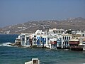 The Little Venice district in Mykonos (Chora).