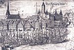 Skeppsbron med slottet ca 1650.