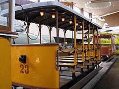 A historic tram model used in Dubrovnik