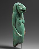 Amulet depicting Taweret; 664–332 BC; faience; height: 9.7 cm; Metropolitan Museum of Art