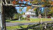 N.I.A. Starkweather House and Peet Fountain view from green