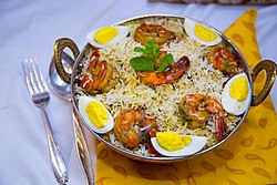 Prawn biryani