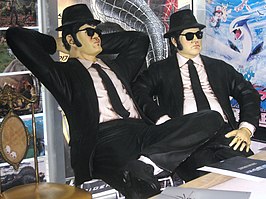 weergave van Dan Aykroyd (L) en John Belushi (R) als "The Blues Brothers"