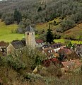 Vue sur l'église et le village.