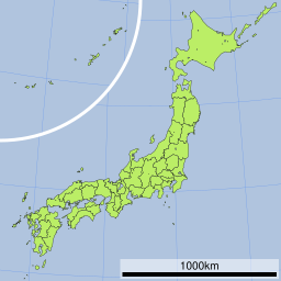 富士登山の位置（日本内）