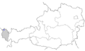 Map of Austria, position of Bregenz