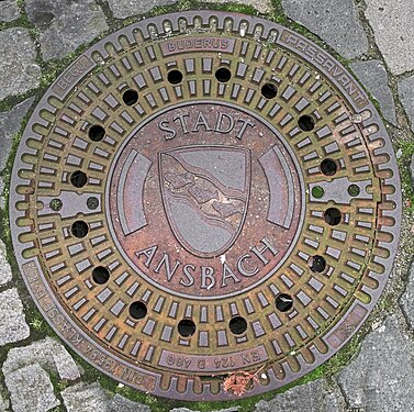 Manhole cover in Ansbach, Germany