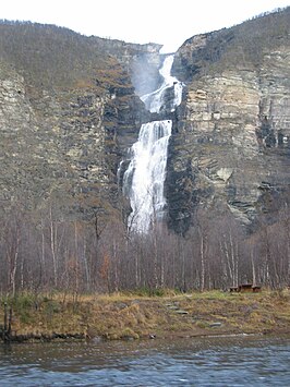 Mollisfossen-waterval, Nationaal park Reisa